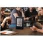 Restaurant menu power bank in use