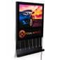 Black wall light box charging station with six device cables