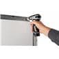 Wall mount light box charging station anchors to the wall using four screws