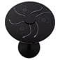 Black Qi wireless table charging station with Micro-USB, Apple Lightning, and Type-C Cables
