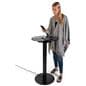 37.5-inch high black Qi wireless table charging station with circular tabletop