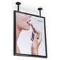 Black flange mount ceiling graphic holder frame with two installation posts