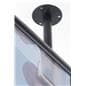 Black flange mount ceiling graphic holder frame includes hardware