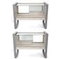 Glass display counter with a gray finish