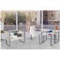 Glass display counter with sliding doors
