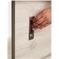 Glass display counter is 45 inches wide