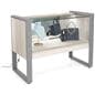 Glass display counter with locking doors