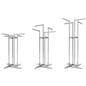 4 way clothing rack showcasing the garment rack at three different height adjustments