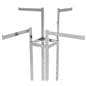 4 way clothing rack showcasing a close up of the four rails that can all be adjusted in height