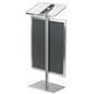 Silver Economy Lectern with Poster Frame and Clear Acrylic Reading Surface