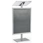 Silver Economy Lectern with Poster Frame on Adonized Aluminum Post & Base