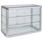 Tempered Glass Countertop Showcase with Sliding Doors