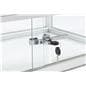 Aluminum countertop showcase includes two keys