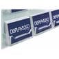 Business Card Wall Mount with Custom Header, Clear Pockets