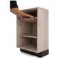 Wood host stand with adjustable shelves