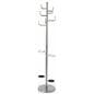 Silver Metal Coat Rack with Umbrella Stand