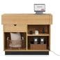 Retail cash wrap with LED lighting with single shelf