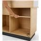 Retail cash wrap with LED lighting with adjustable shelf