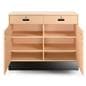 Flat top sales counter with lockable storage comes with four adjustable shelves