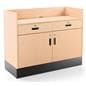 Recessed top sales counter with lockable storage for retail POS operations