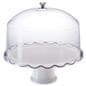 13” White Cake Stand with Dome 