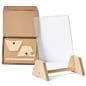 Wooden countertop sign holder with flat pack design 