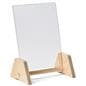 Wooden countertop sign holder with portrait orientation 