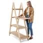 A-frame shelf with a height of 65 inches and a width of 47 inches