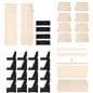 Clothing rack with shelves with 44 pound weight capacity per bar