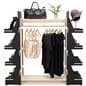 Clothing rack with shelves with overall weight of 50 pounds