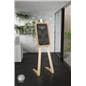 Folding display easel with modern flat pack design 