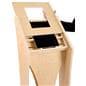 Wooden iPad floor stand in portrait orientation