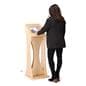 Wooden iPad floor stand with minimal assembly