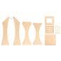 Wooden iPad floor stand ships flat in eco-friendly packaging