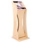 Wooden iPad kiosk with graphics with modern design