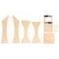 Wooden iPad kiosk with graphics ships in flat eco-friendly packaging