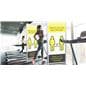 Fixed-width 2-sided portable poster stand with beveled base