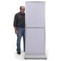 Fixed-width 2-sided portable poster stand with opaque screen