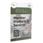 Glass mount sign holder sized for 8.5 x 11 inserts
