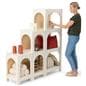 Arch display shelf with modular design for unique configurations 