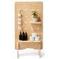 Modern wooden pegboard with shelves and collapsible design 