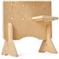 Pegboard retail display with interlocking legs and 4 modular shelves 