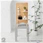 Wooden pegboard with shelves measures 18 inches wide and 35 inches tall 