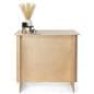 Portable wooden sales counter with flat pack design 
