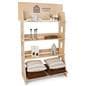 Custom-printed wooden shelf stand with 37 x 8 printing area 