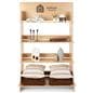 Custom-printed wooden shelf stand with multi-tier design 