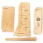 Custom-printed wooden shelf stand with flat pack design 
