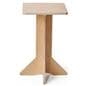 Collapsible wooden retail pedestal with floor standing placement 