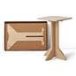 Collapsible wooden retail pedestal with lightweight construction 
