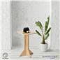 Collapsible wooden retail pedestal with square table shape 